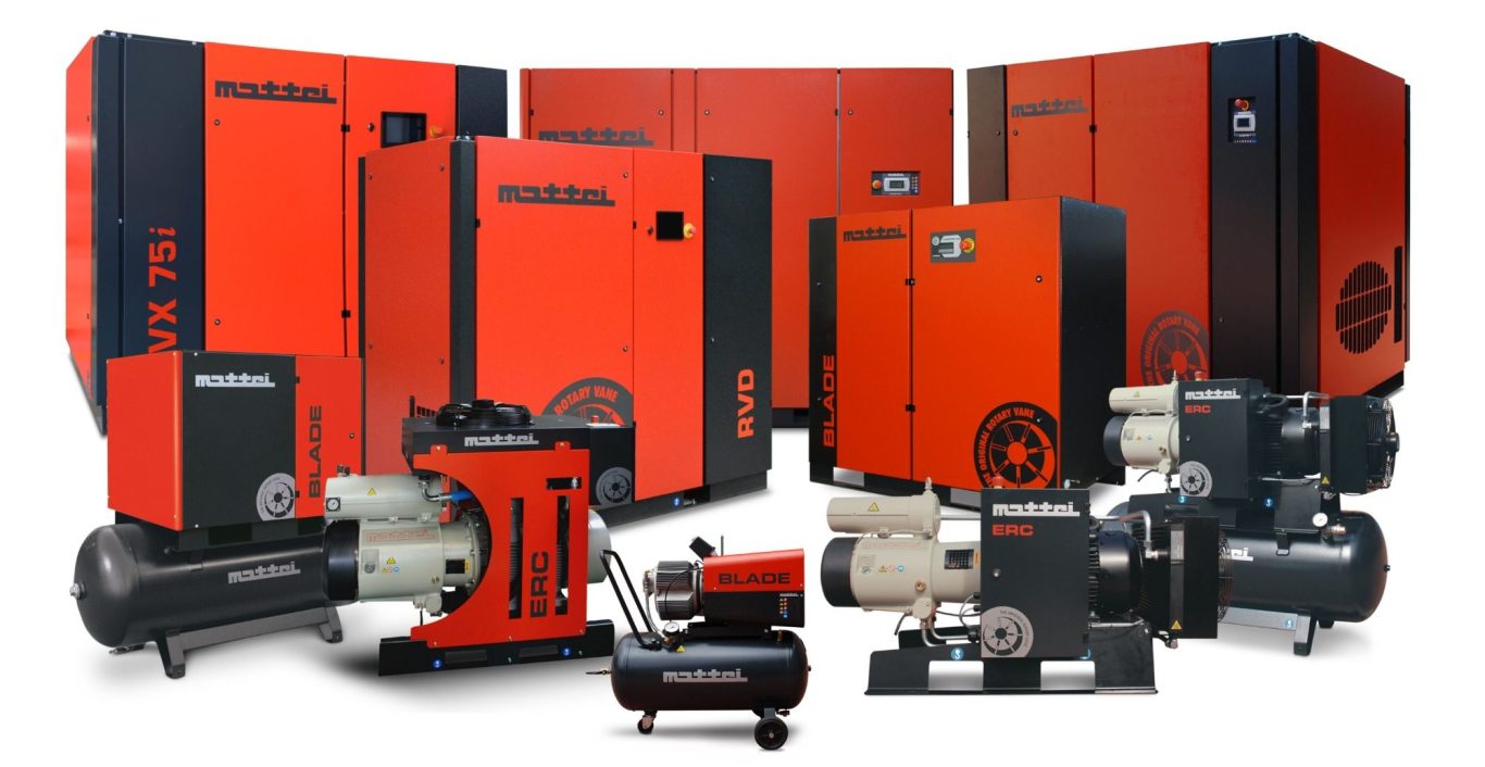 Gamme complète de compresseurs à palettes Mattei – modèles de petite à grande puissance