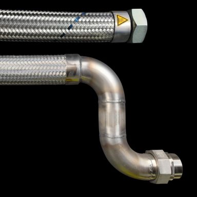 Tuyaux flexibles en inox soudés sur mesure pour air comprimé et hydraulique